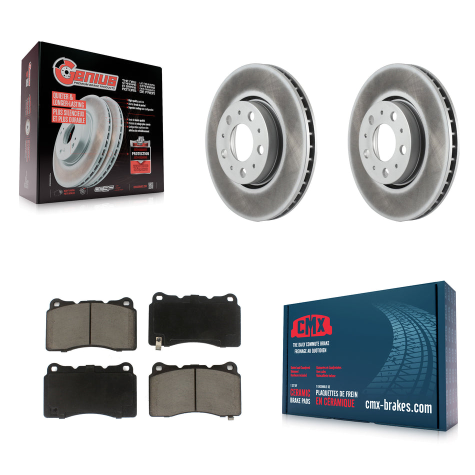 Front Coated Disc Brake Rotors And Ceramic Pads Kit For 2005-2007 Volvo V70 R With 286mm Diameter Rotor KGC-100475
