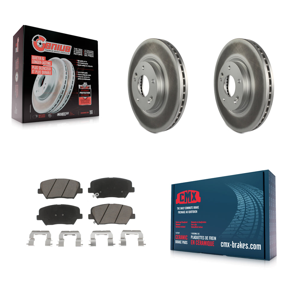 Front Coated Disc Brake Rotors And Ceramic Pads Kit For Kia Sorento Hyundai Santa Fe KGC-100477