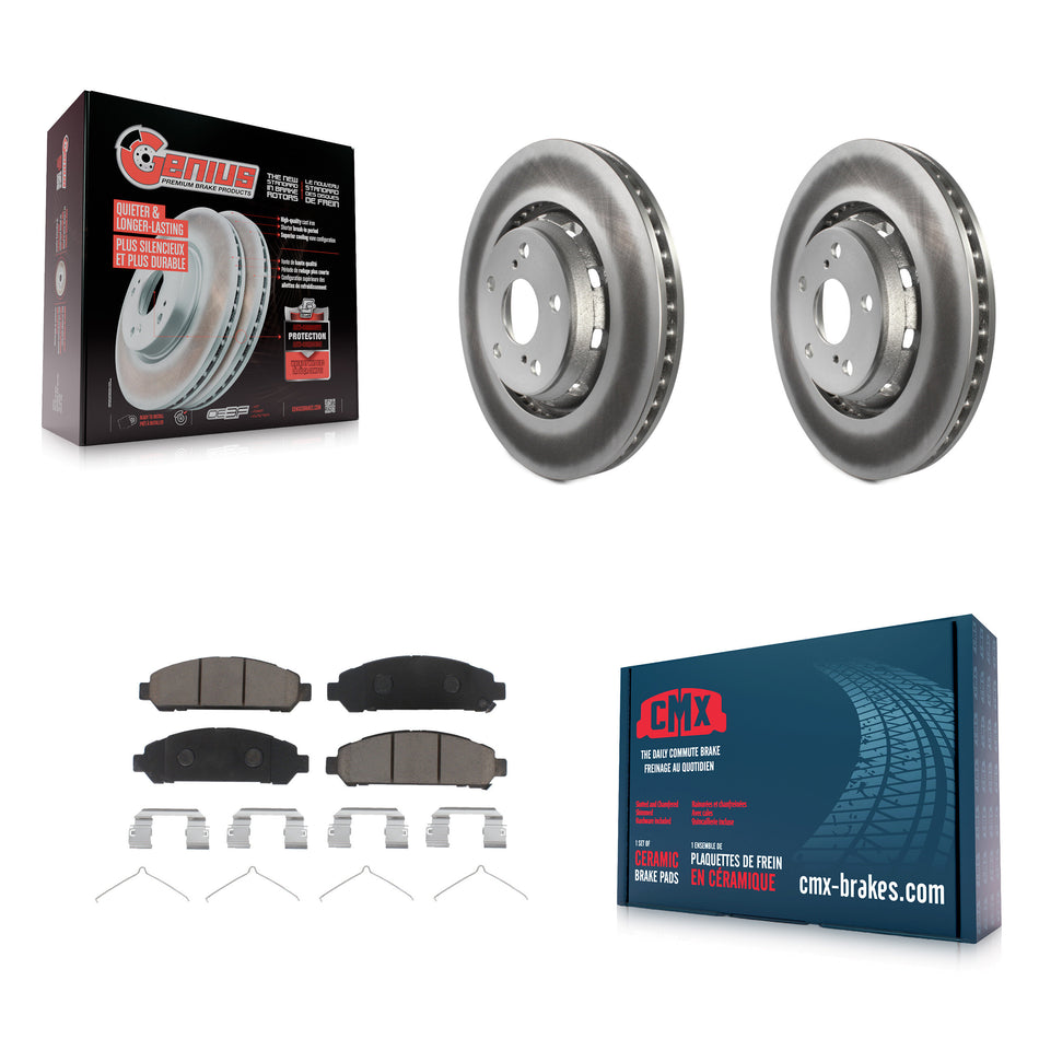 Front Coated Disc Brake Rotors And Ceramic Pads Kit For 2009-2016 Toyota Venza KGC-100483