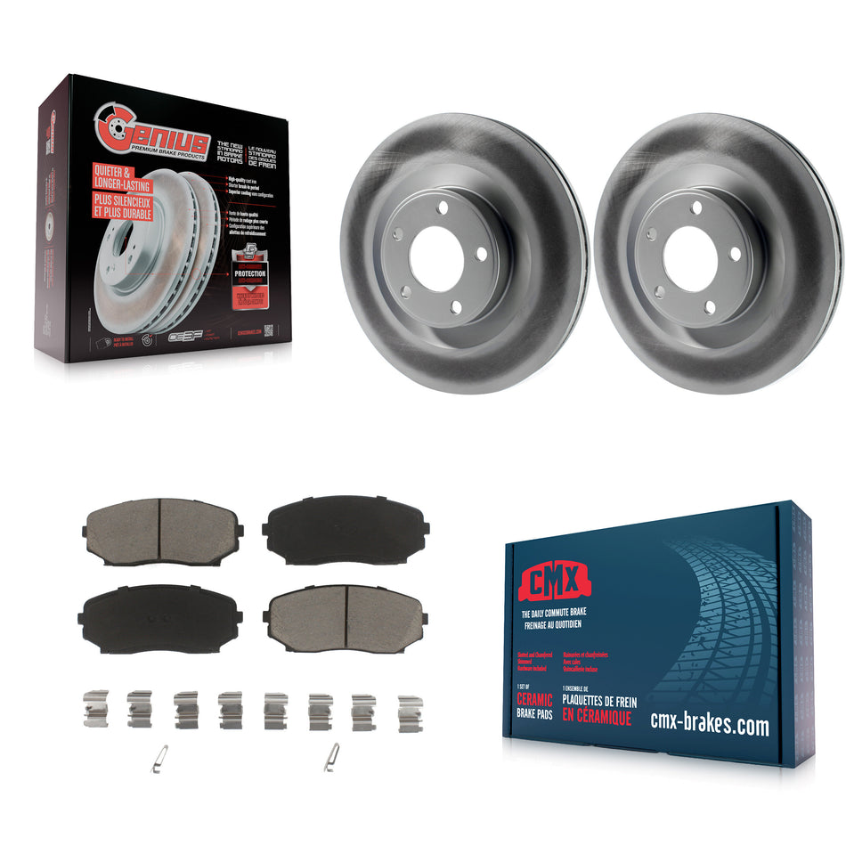 Front Coated Disc Brake Rotors And Ceramic Pads Kit For Ford Edge Lincoln MKX KGC-100485