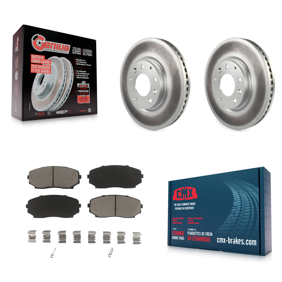 Front Coated Disc Brake Rotors And Ceramic Pads Kit For Ford Edge Mazda CX-7 Lincoln MKX KGC-100486