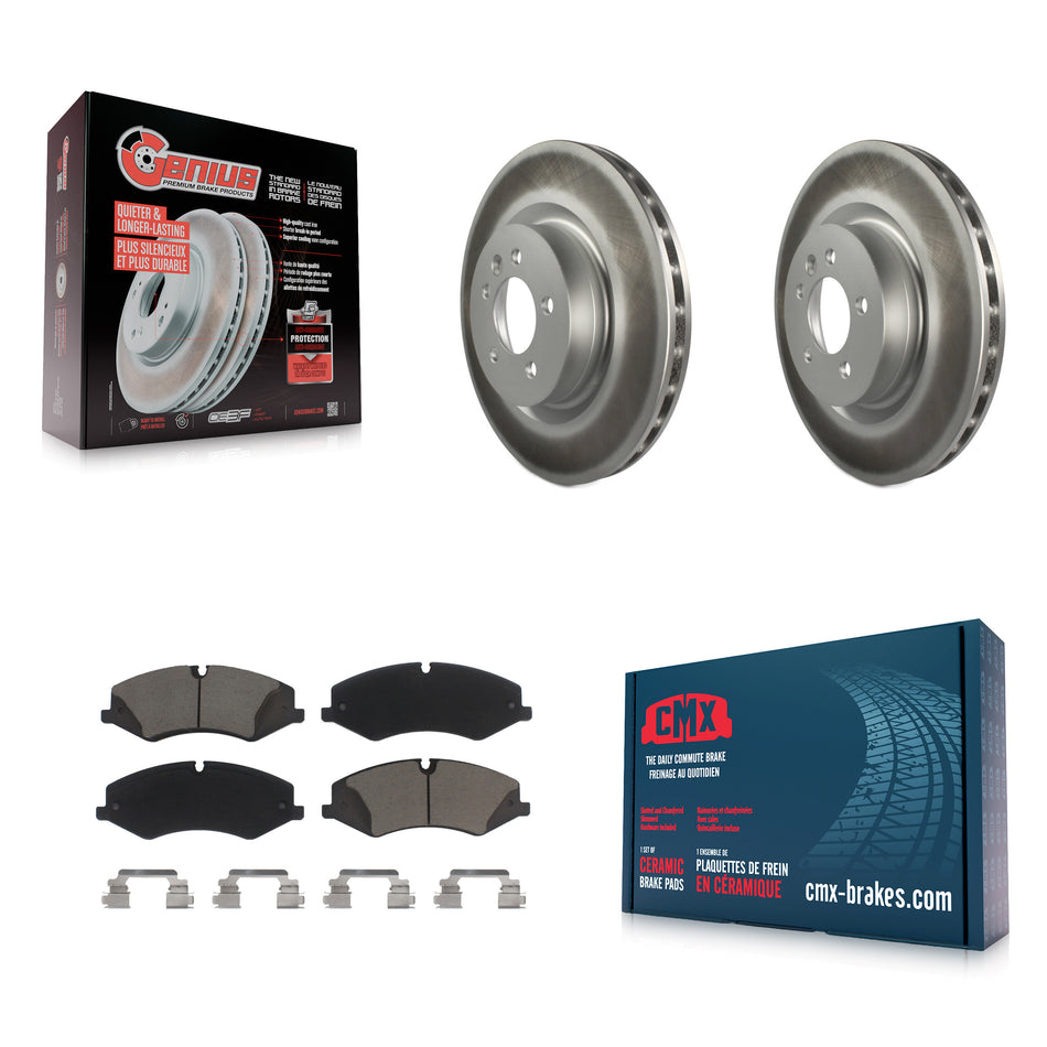Front Coated Disc Brake Rotors And Ceramic Pads Kit For Land Rover Range Sport LR4 Discovery KGC-100494