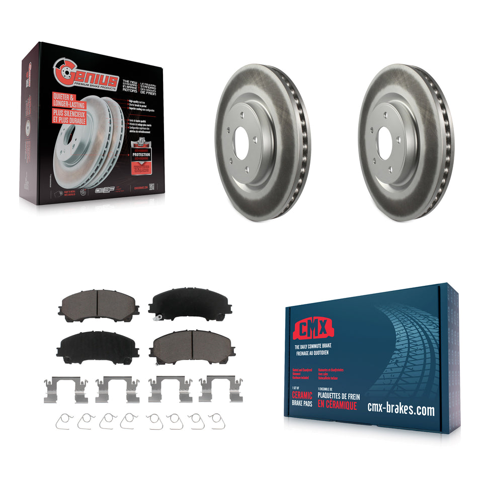 Front Coated Disc Brake Rotors And Ceramic Pads Kit For Nissan Rogue KGC-100501