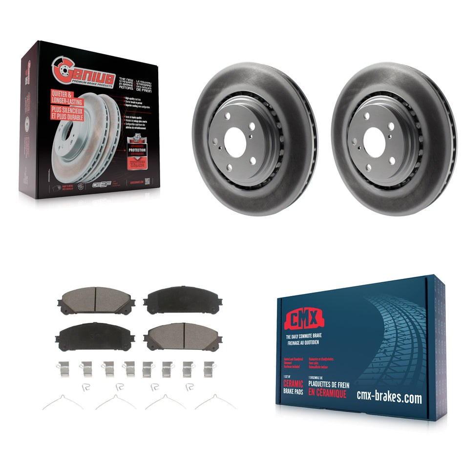 Front Coated Disc Brake Rotors And Ceramic Pads Kit For Toyota Highlander Sienna Lexus RX350 NX200t NX300 RX450h NX300h KGC-100503