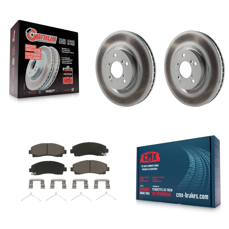 Front Coated Disc Brake Rotors And Ceramic Pads Kit For 2009-2014 Acura TL KGC-100505