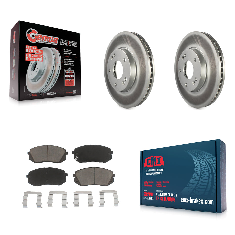 Front Coated Disc Brake Rotors And Ceramic Pads Kit For 2007-2009 Kia Rondo KGC-100507
