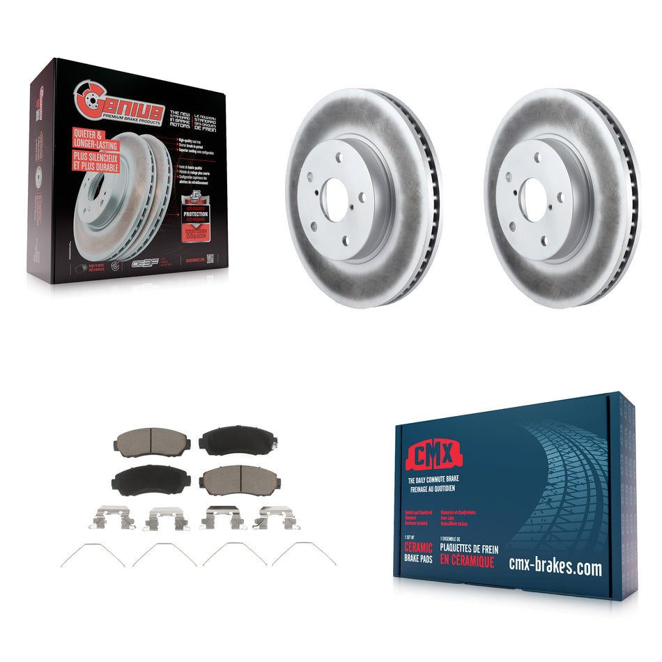Front Coated Disc Brake Rotors And Ceramic Pads Kit For 2016-2019 Subaru Legacy 2.5L KGC-100514