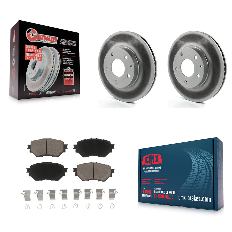 Front Coated Disc Brake Rotors And Ceramic Pads Kit For 2014-2018 Mazda 3 Sport KGC-100519