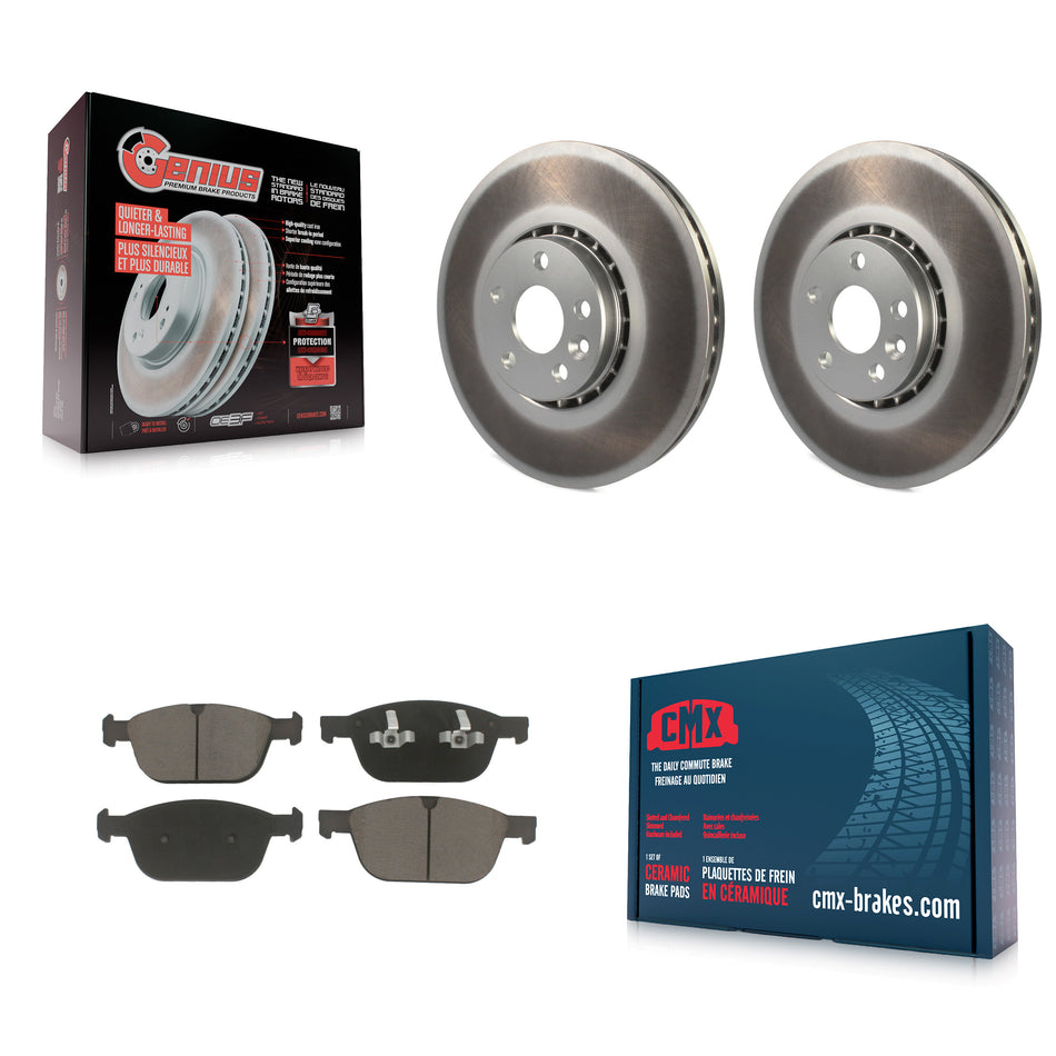 Front Coated Disc Brake Rotors And Ceramic Pads Kit For 2010-2015 Volvo XC60 KGC-100524