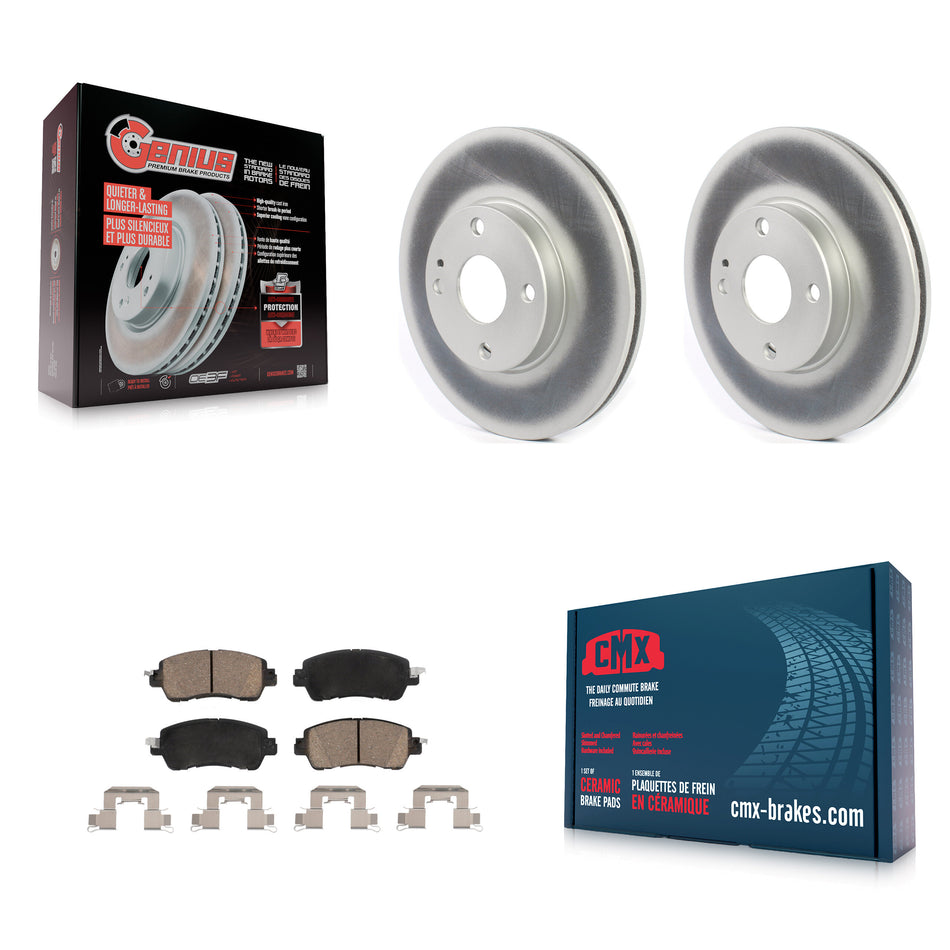 Front Coated Disc Brake Rotors And Ceramic Pads Kit For Toyota Yaris iA Scion KGC-100532
