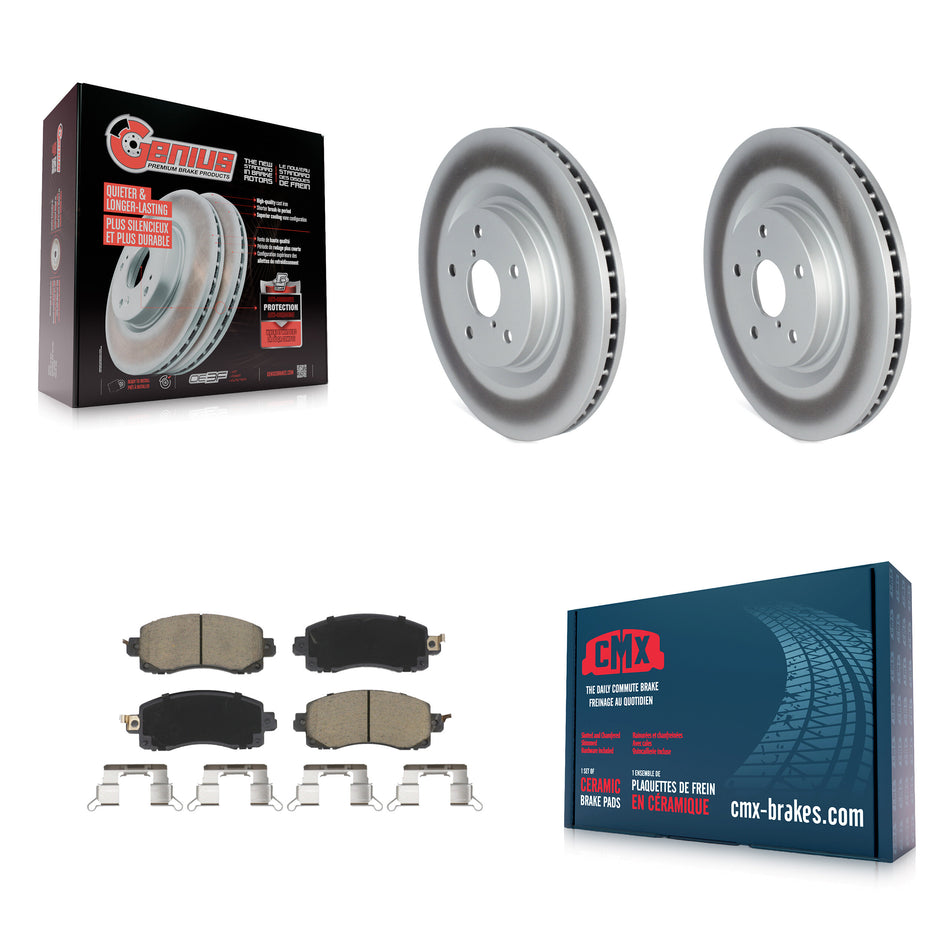 Front Coated Disc Brake Rotors And Ceramic Pads Kit For 2019-2021 Subaru Forester With 316mm Diameter Rotor KGC-100533