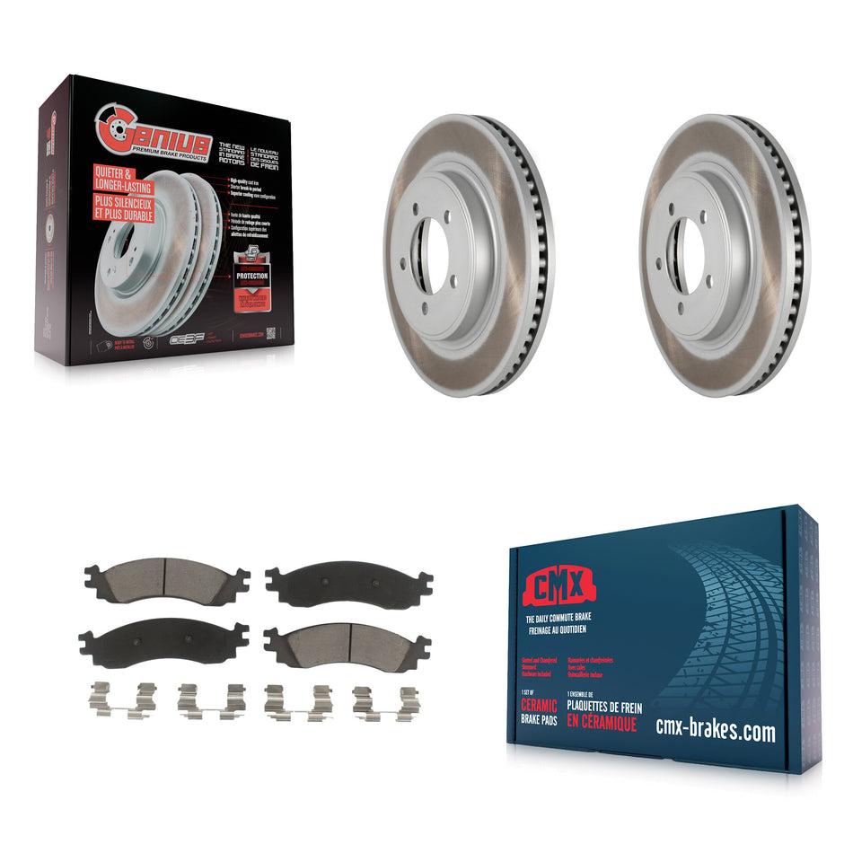 Front Coated Disc Brake Rotors And Ceramic Pads Kit For Ford Explorer Sport Trac Mercury Mountaineer KGC-100548