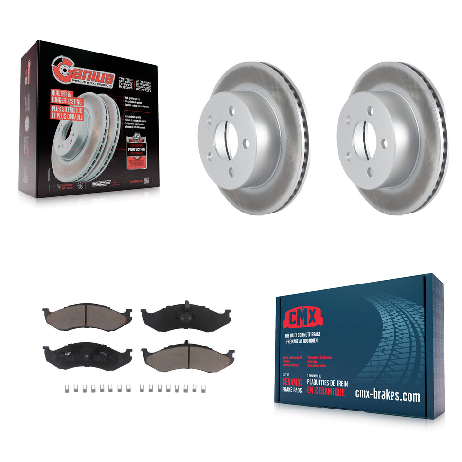 Front Coated Disc Brake Rotors And Ceramic Pads Kit For Jeep Wrangler Cherokee Grand Wagoneer TJ KGC-100551