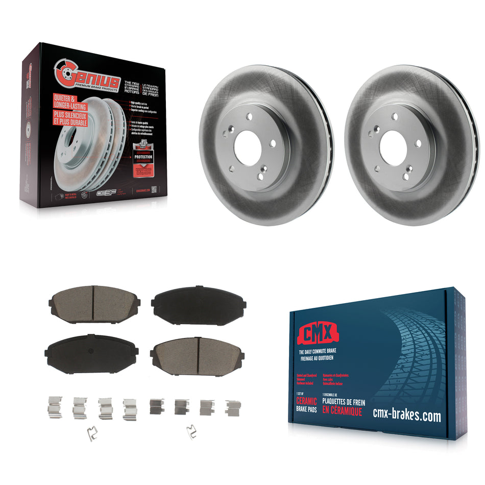 Front Coated Disc Brake Rotors And Ceramic Pads Kit For Honda Odyssey Acura MDX KGC-100561