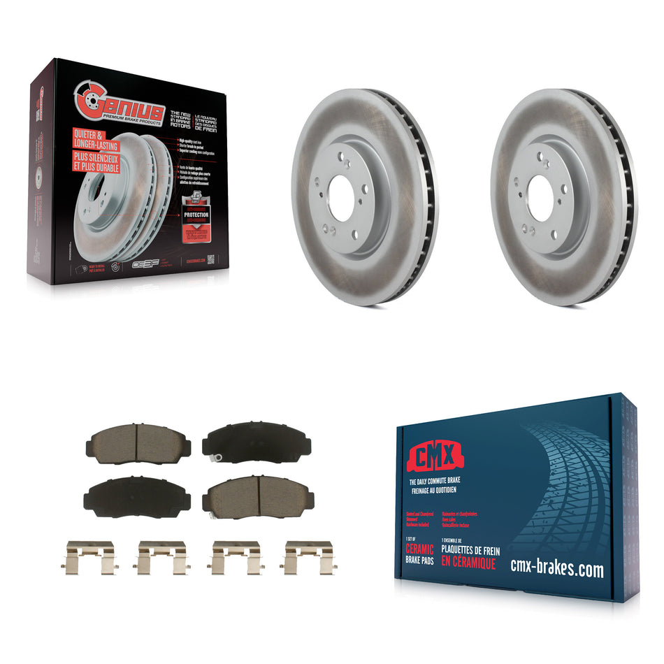 Front Coated Disc Brake Rotors And Ceramic Pads Kit For 2004-2005 Acura TL Automatic transmission KGC-100570