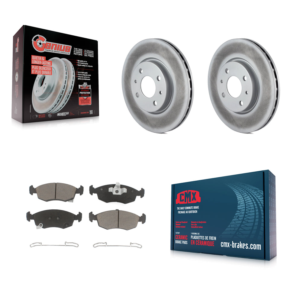 Front Coated Disc Brake Rotors And Ceramic Pads Kit For Fiat 500 KGC-100573