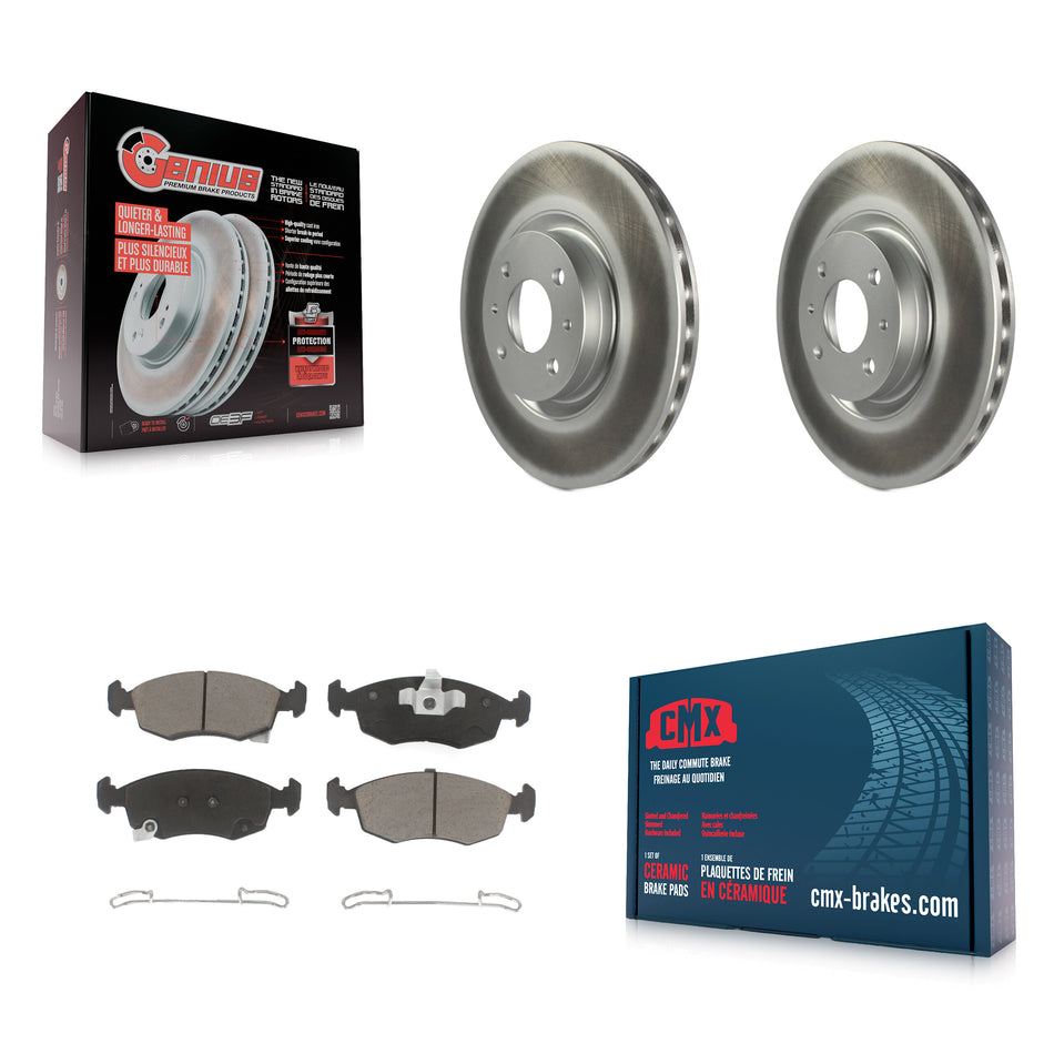 Front Coated Disc Brake Rotors And Ceramic Pads Kit For Fiat 500 KGC-100574