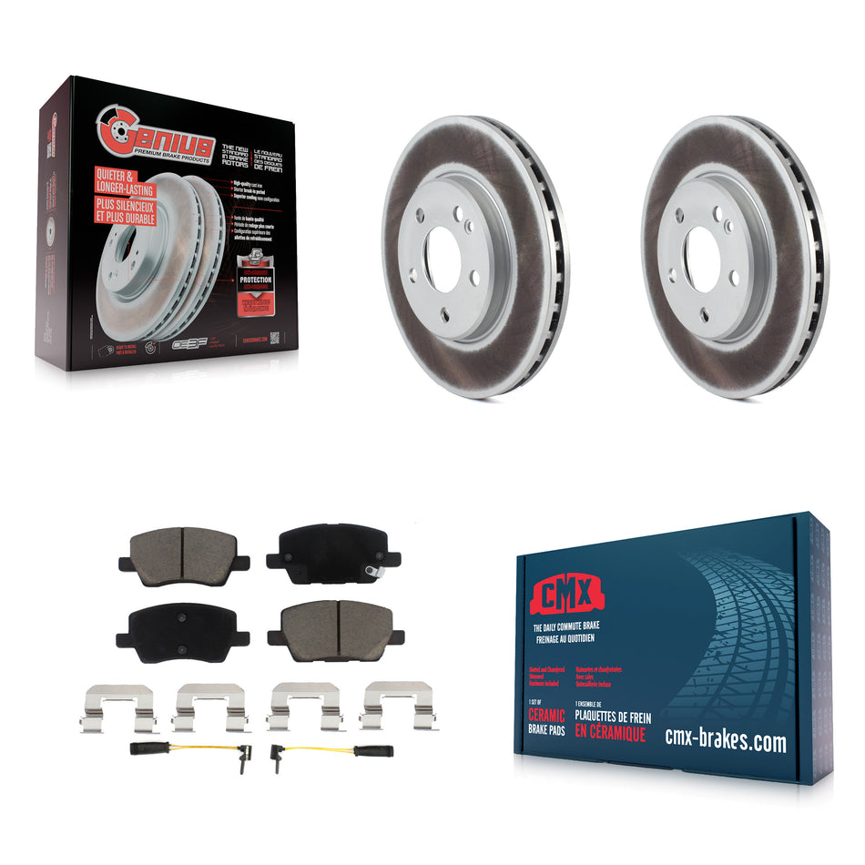 Front Coated Disc Brake Rotors And Ceramic Pads Kit For 2006-2011 Mercedes-Benz B200 KGC-100578