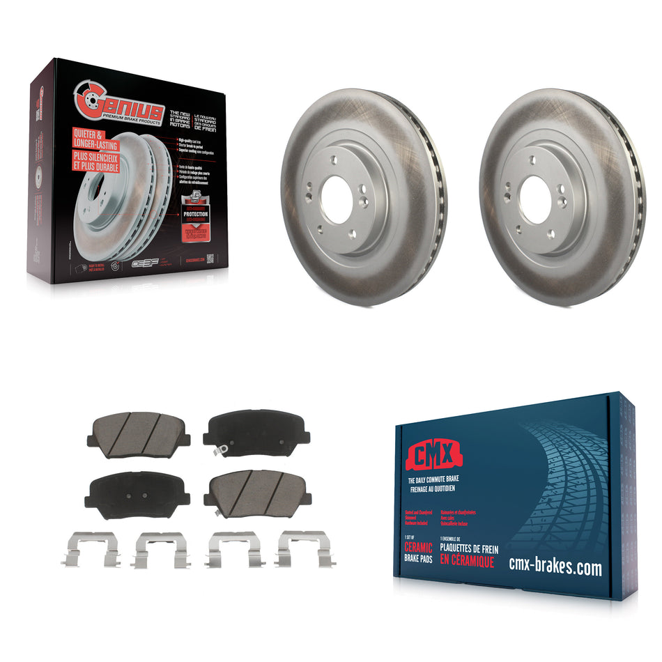 Front Coated Disc Brake Rotors And Ceramic Pads Kit For Hyundai Santa Fe Sport Kia Sorento KGC-100582