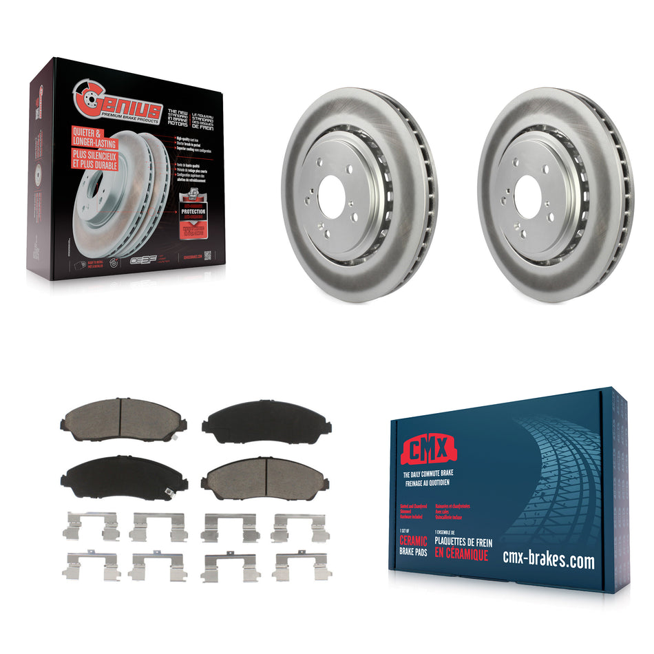Front Coated Disc Brake Rotors And Ceramic Pads Kit For 2014-2016 Acura MDX KGC-100585