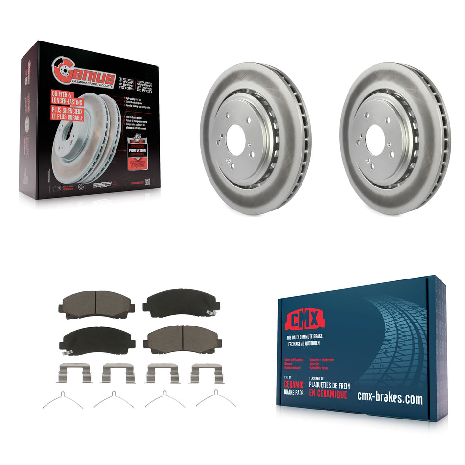 Front Coated Disc Brake Rotors And Ceramic Pads Kit For 2015-2020 Acura TLX KGC-100586