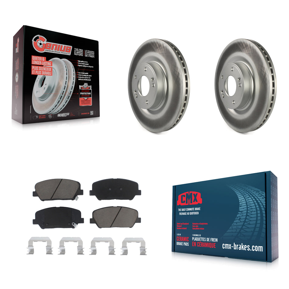 Front Coated Disc Brake Rotors And Ceramic Pads Kit For Hyundai Genesis Coupe KGC-100593