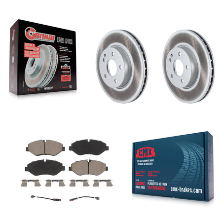 Front Coated Disc Brake Rotors And Ceramic Pads Kit For 2016-2023 Mercedes-Benz Metris KGC-100597