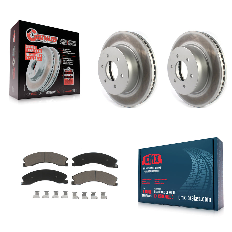 Front Coated Disc Brake Rotors And Ceramic Pads Kit For 2016-2022 Nissan TITAN XD KGC-100598