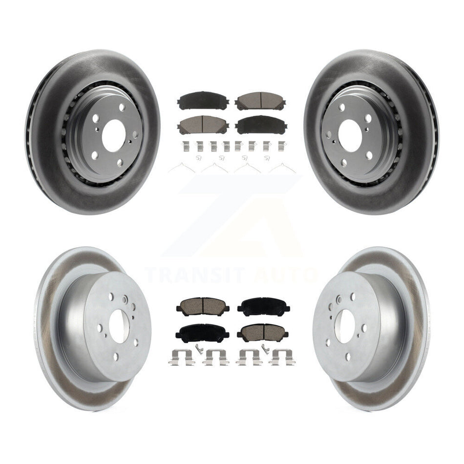 Front Rear Coated Disc Brake Rotors And Ceramic Pads Kit For 2008-2013 Toyota Highlander KGC-100612