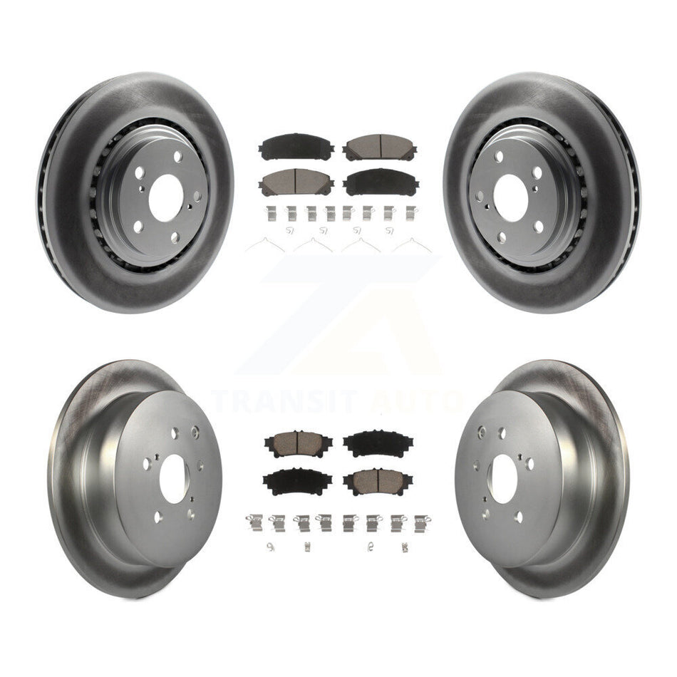 Front Rear Coated Disc Brake Rotors And Ceramic Pads Kit For Toyota Highlander Sienna Lexus RX350 RX450h KGC-100614