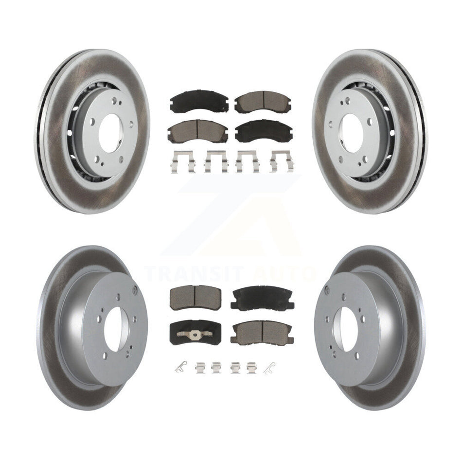 Front Rear Coated Disc Brake Rotors And Ceramic Pads Kit For Mitsubishi Lancer KGC-100625