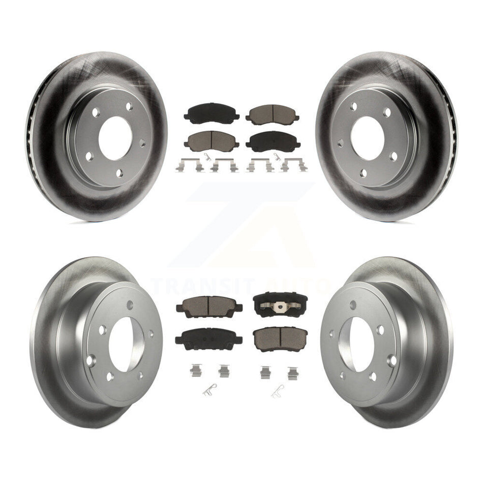 Front Rear Coated Disc Brake Rotors And Ceramic Pads Kit For Mitsubishi Lancer KGC-100628