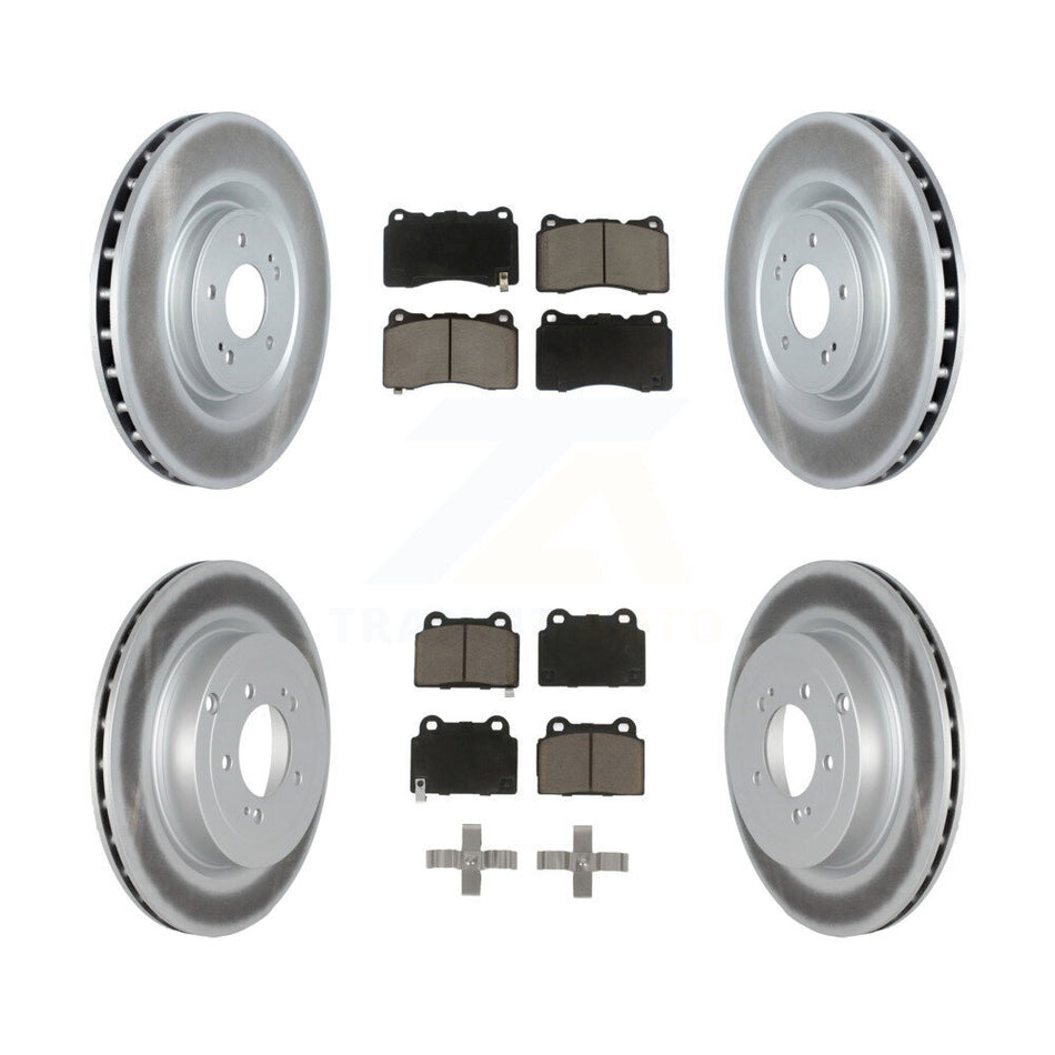 Front Rear Coated Disc Brake Rotors And Ceramic Pads Kit For Mitsubishi Lancer KGC-100629
