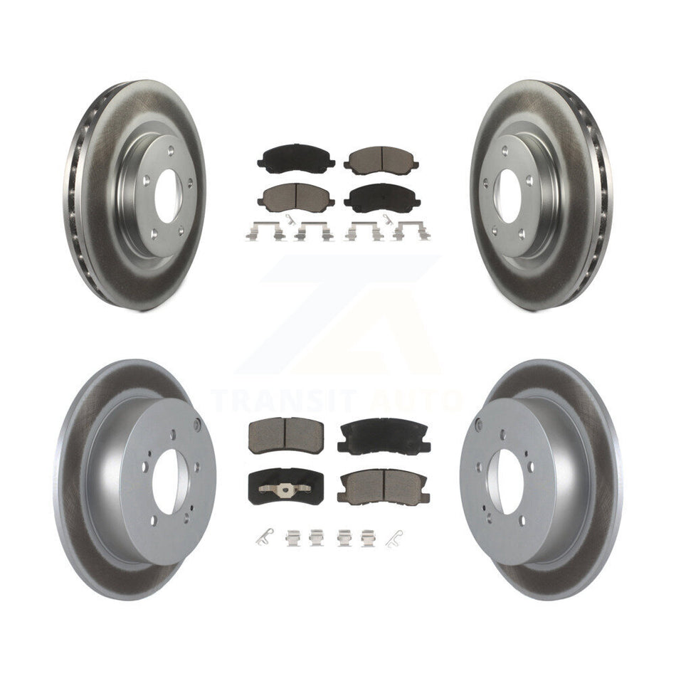 Front Rear Coated Disc Brake Rotors And Ceramic Pads Kit For Mitsubishi Outlander KGC-100631