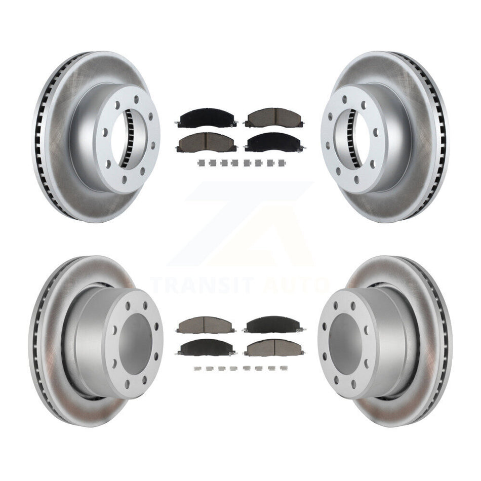 Front Rear Coated Disc Brake Rotors And Ceramic Pads Kit For Ram 2500 3500 1500 Dodge KGC-100637