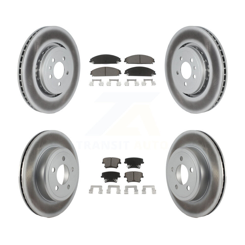 Front Rear Coated Disc Brake Rotors And Ceramic Pads Kit For Dodge Charger With 355mm Diameter Rotor KGC-100639