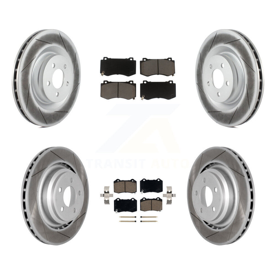 Front Rear Coated Disc Brake Rotors And Ceramic Pads Kit For Dodge Charger Chrysler 300 Challenger Magnum KGC-100641