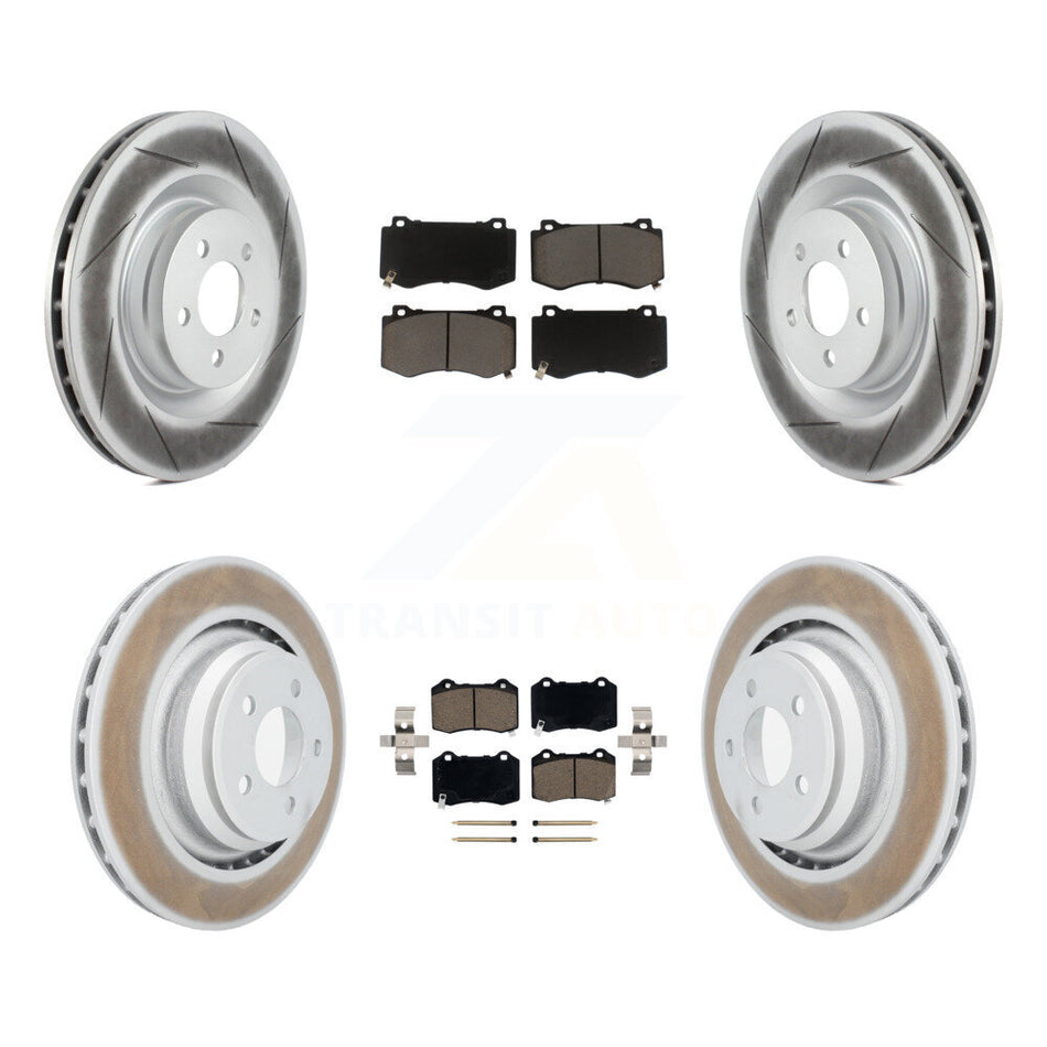 Front Rear Coated Disc Brake Rotors And Ceramic Pads Kit For Dodge Charger Chrysler 300 Challenger Magnum KGC-100642