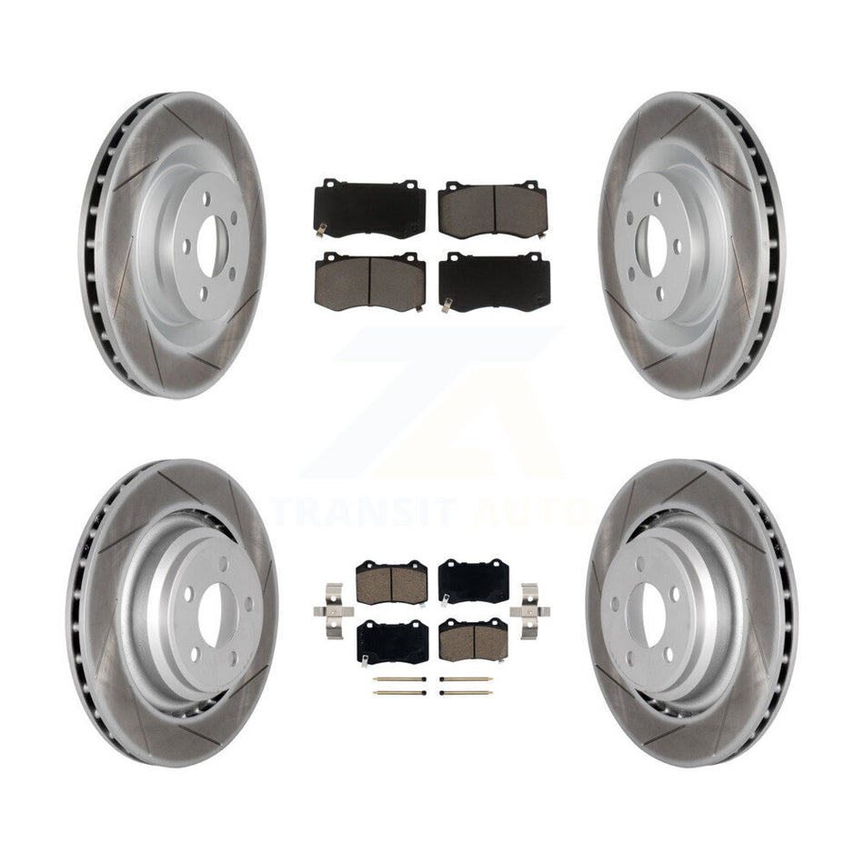 Front Rear Coated Disc Brake Rotors And Ceramic Pads Kit For Dodge Charger Chrysler 300 Challenger Magnum KGC-100643