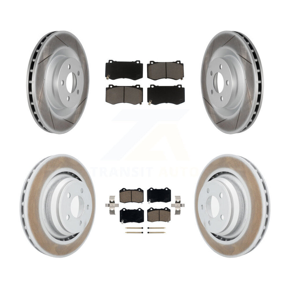 Front Rear Coated Disc Brake Rotors And Ceramic Pads Kit For Dodge Charger Chrysler 300 Challenger Magnum KGC-100644