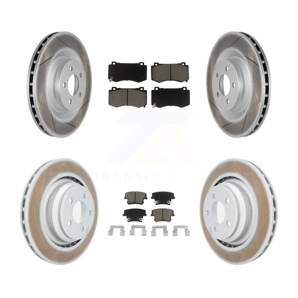 Front Rear Coated Disc Brake Rotors And Ceramic Pads Kit For 2015 Dodge Charger R T Scat Pack with 6.4L KGC-100655