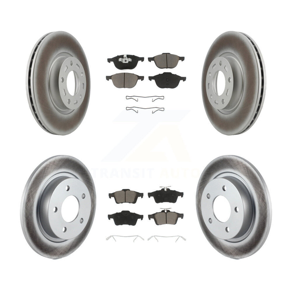 Front Rear Coated Disc Brake Rotors And Ceramic Pads Kit For Mazda 3 Sport KGC-100656