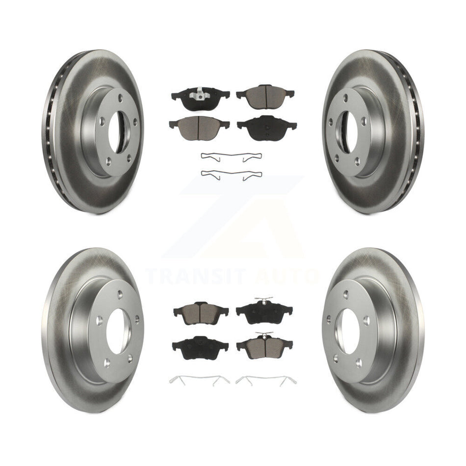Front Rear Coated Disc Brake Rotors And Ceramic Pads Kit For Mazda 3 Sport KGC-100657