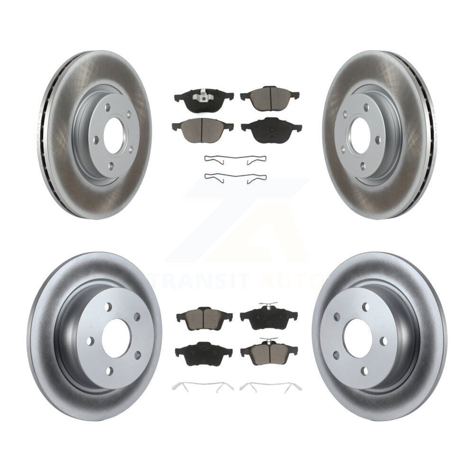 Front Rear Coated Disc Brake Rotors And Ceramic Pads Kit For Ford Escape C-Max KGC-100663