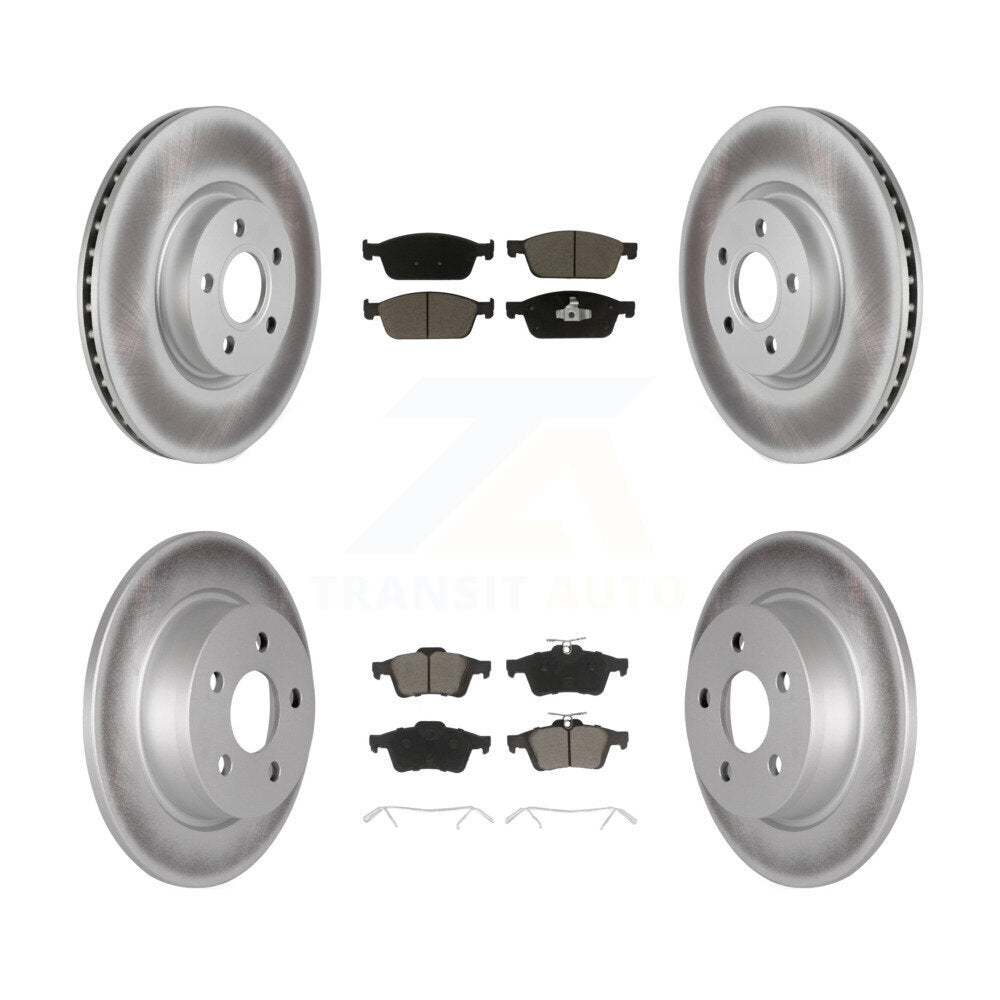 Front Rear Coated Disc Brake Rotors And Ceramic Pads Kit For Ford Transit Connect KGC-100666