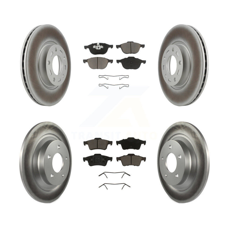 Front Rear Coated Disc Brake Rotors And Ceramic Pads Kit For 2006 Mazda 5 To 02 06 KGC-100671
