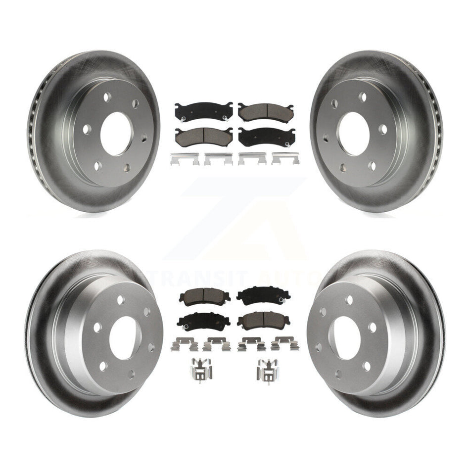 Front Rear Coated Disc Brake Rotors And Ceramic Pads Kit For Chevrolet Silverado 1500 GMC Sierra Classic Suburban Tahoe Astro Yukon XL Safari KGC-100686