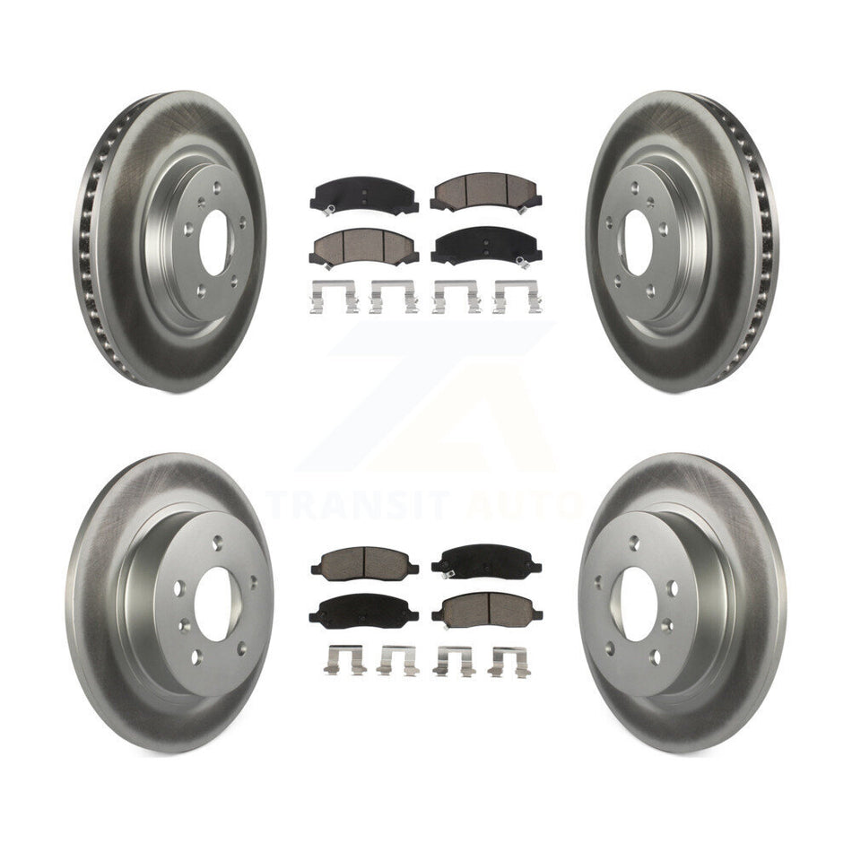 Front Rear Coated Disc Brake Rotors And Ceramic Pads Kit For 2006-2011 Buick Lucerne Cadillac DTS KGC-100689