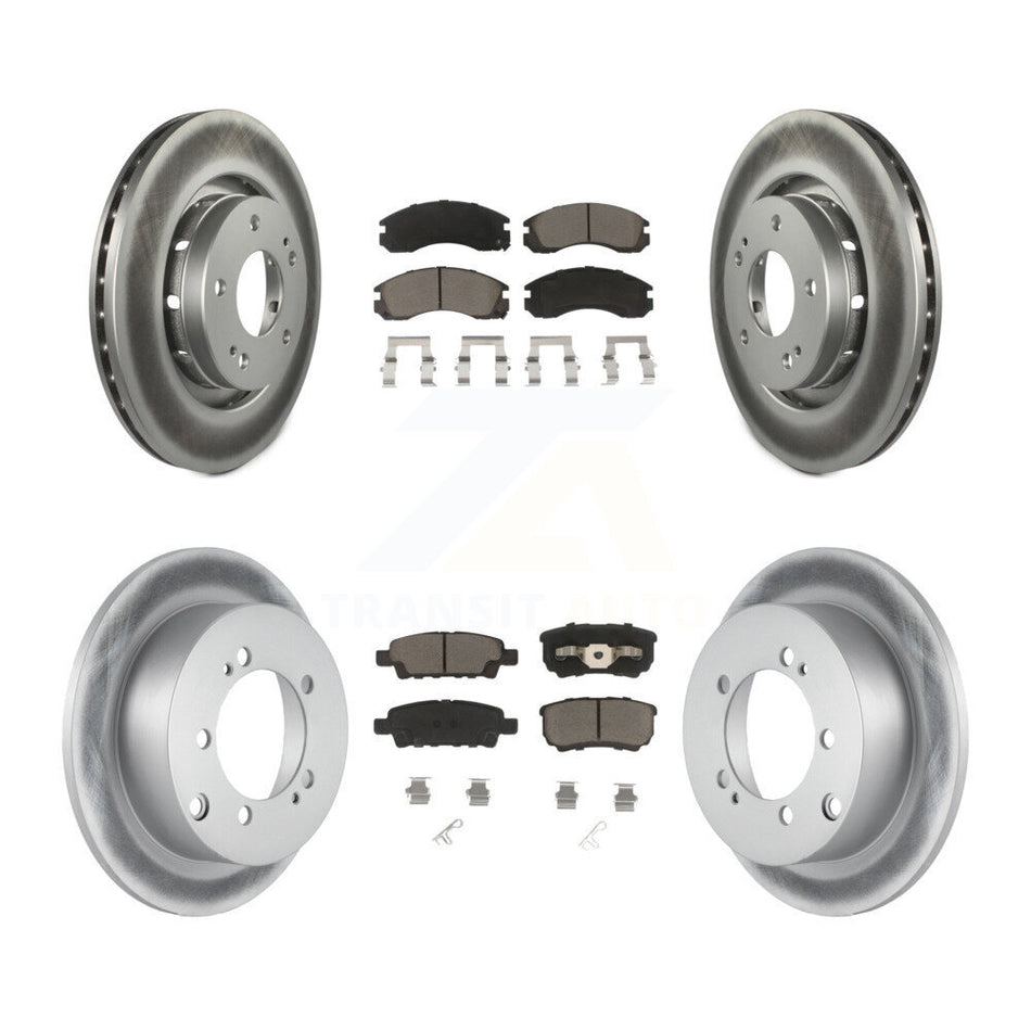Front Rear Coated Disc Brake Rotors And Ceramic Pads Kit For 2005-2006 Mitsubishi Outlander KGC-100693