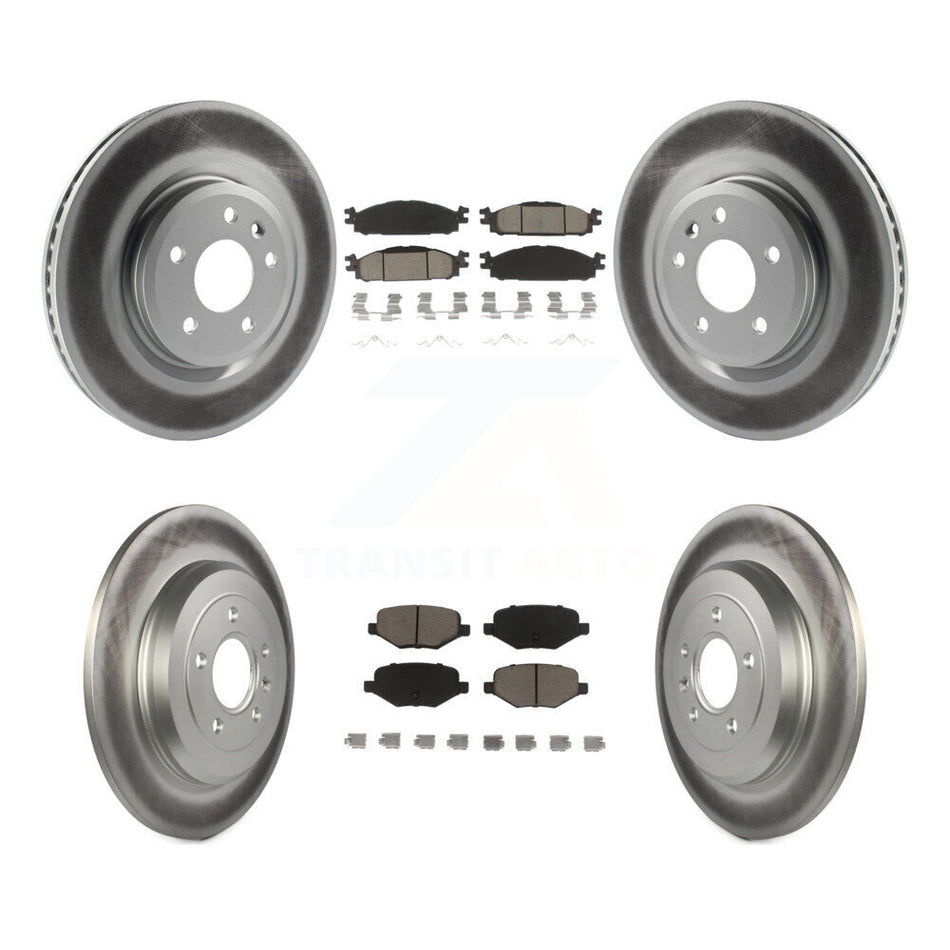 Front Rear Coated Disc Brake Rotors And Ceramic Pads Kit For Ford Explorer Taurus Flex Lincoln MKT MKS KGC-100696